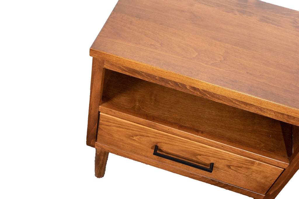 alvin solid wood nightstand close up
