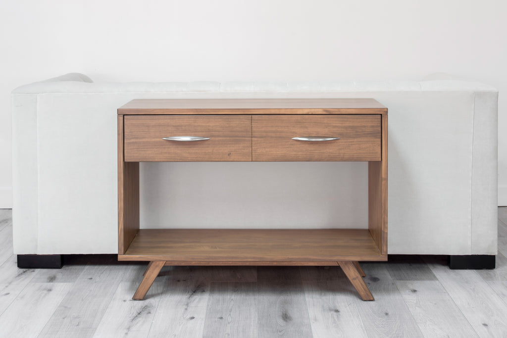 brandon solid wood sofa table scene