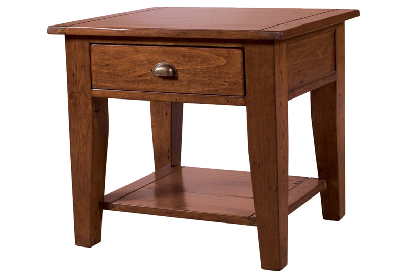 old world reclaimed wood end table