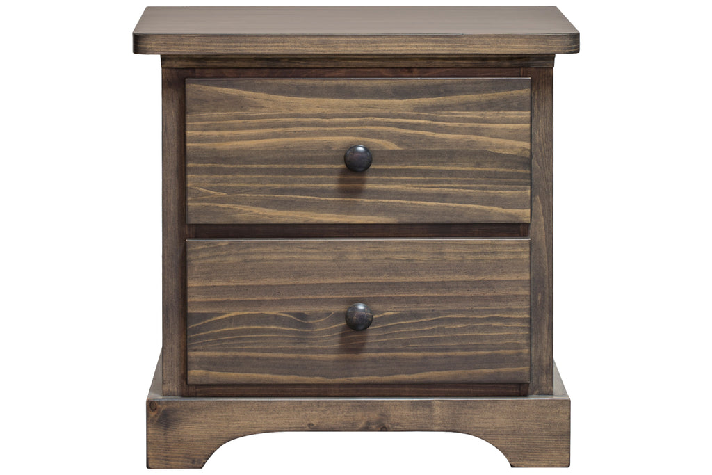 polo solid wood nightstand 2 drawer wide