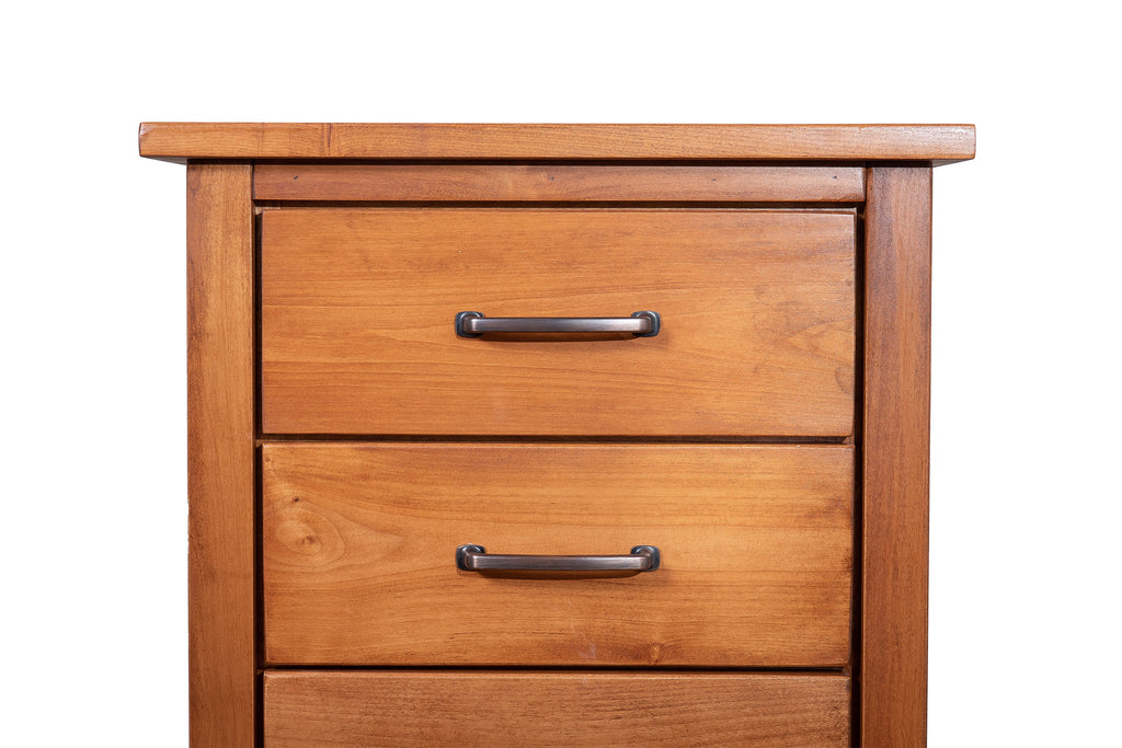 post and panel solid wood nightstand in salem close up