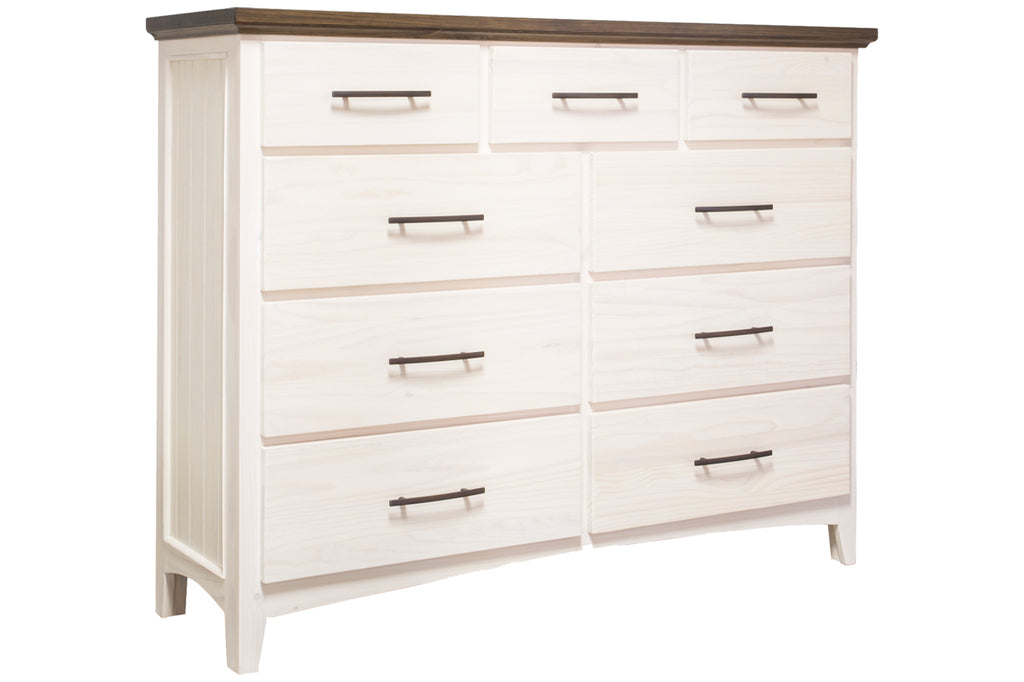 Sophia 2-tone dresser 9 drawer angled
